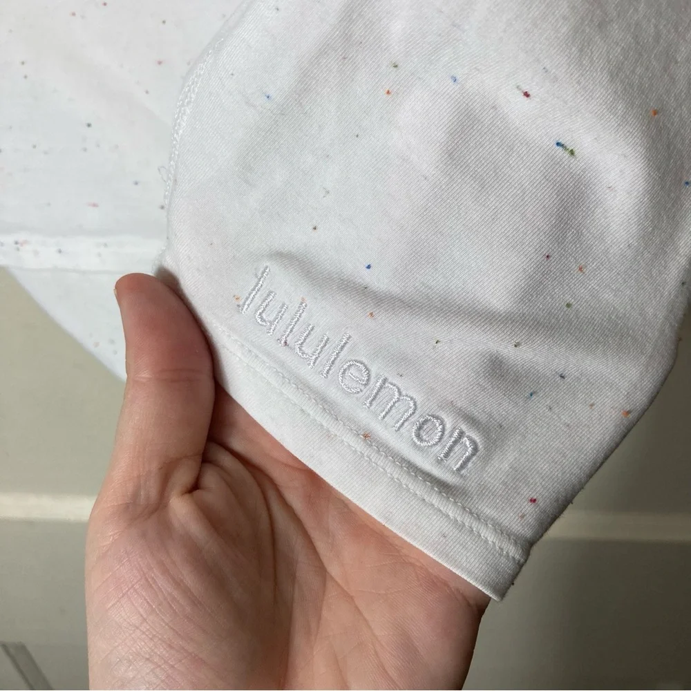 Lululemon white confetti back in action long sleeve top womens XS-S - Picture 8 of 8